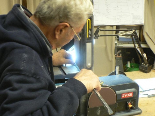 Dad woring on the Stiffeners