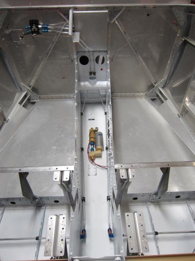 Brake lines up the tunnel to the Airward Pkg Brake