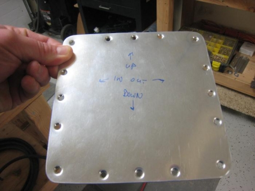 Coverplate, dimpled for screws.