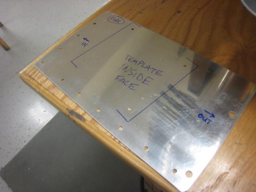 Plate now becomes the template for drilling spar web.