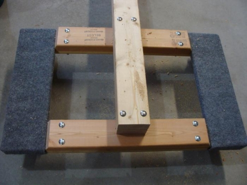 Movers dollies with 2x4 added for strength