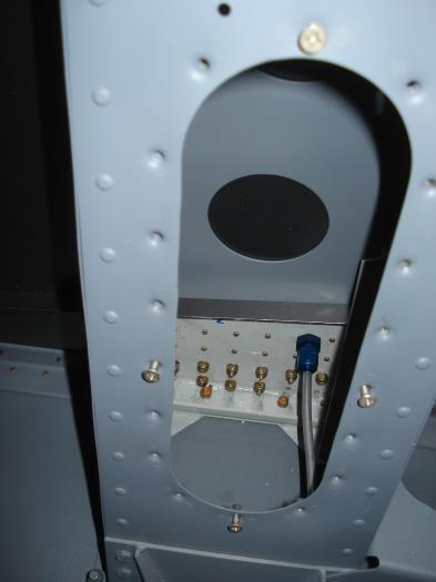 Right gear tower vent line plumbed and fitted