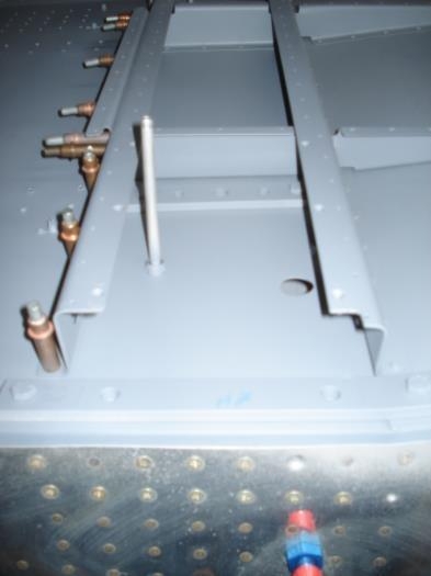 Right gear brackets torqued in place