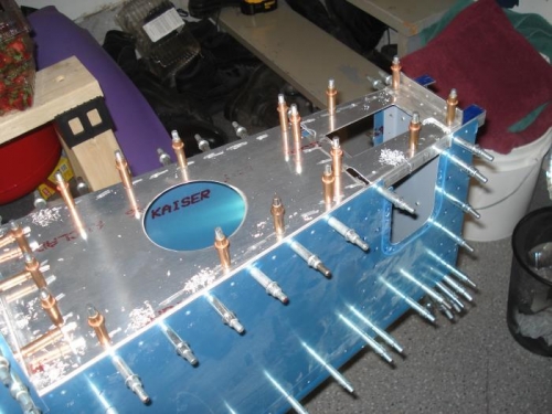 Aft deck drilled in position.