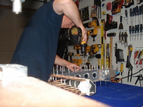 Final drilling the skin