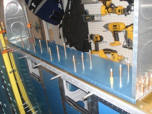 Z brackets drilled and clecoed