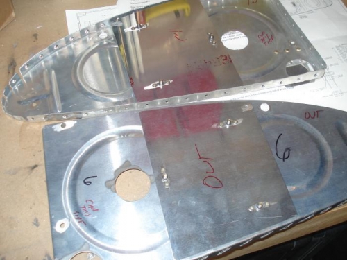 Plates drilled and temporarily screwed in place