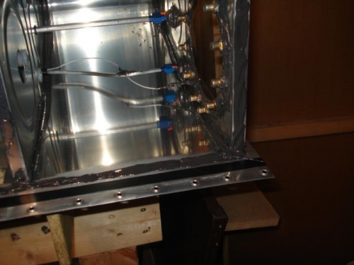 sealant applied on the rivet line.