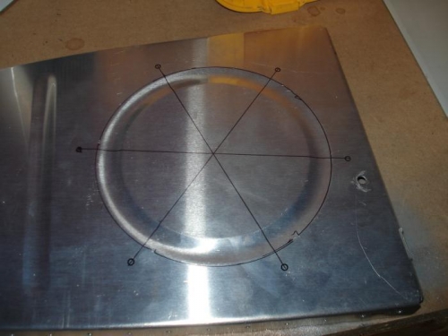 The inboard rib, marked for centre