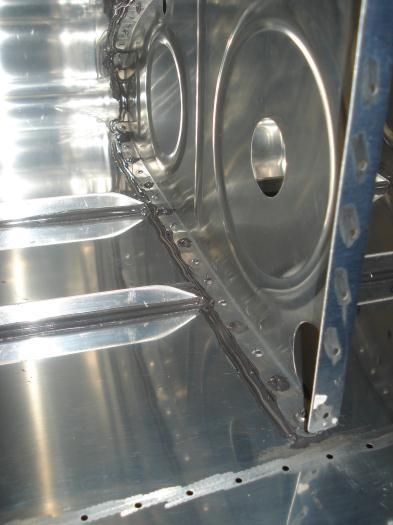 Every other rivet hole to be cleaned and the same process.