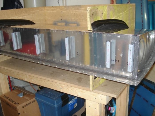 Baffle and Z brackets all riveted and sealed in place.