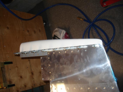 Rudder cap ftited and drilled