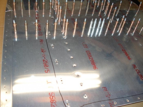 Outlined area on top of the skin to dimple