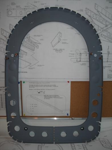 F-808, riveted and the top bulkhead clecoed at this time