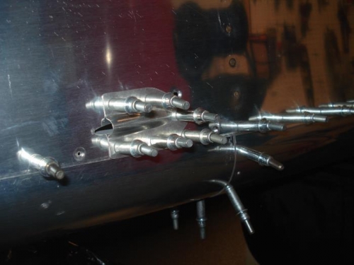 Ruuder cable fairings in place