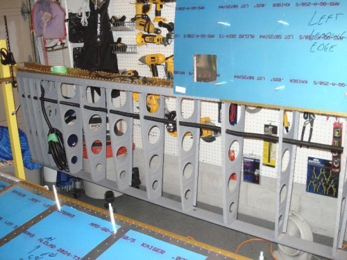 Conduit installed in the left wing