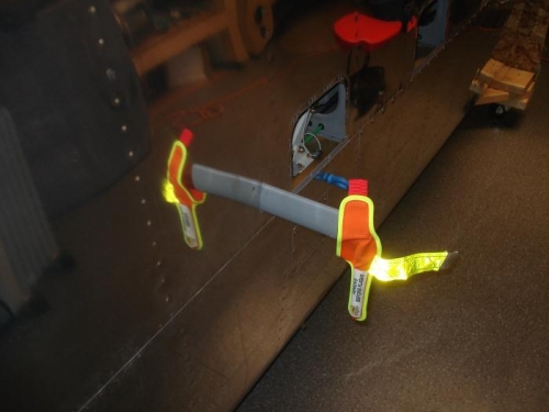 Pitot tube cover protecting the assembly.