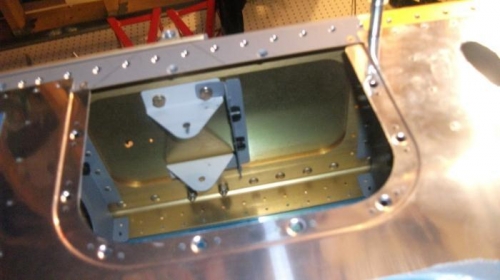 Bracket in position under the bell crank.
