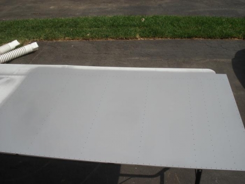 Interior of the left wing skins primed