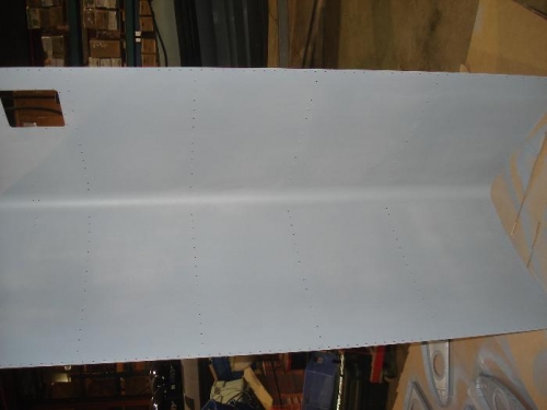 Left wing leading edge skin primed