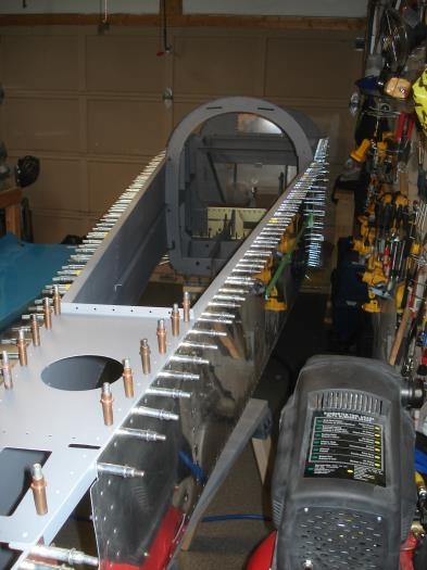 Both side skins clecoed into position.