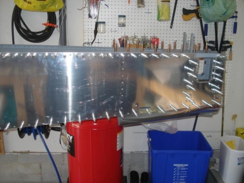 Aft bottom skin in place