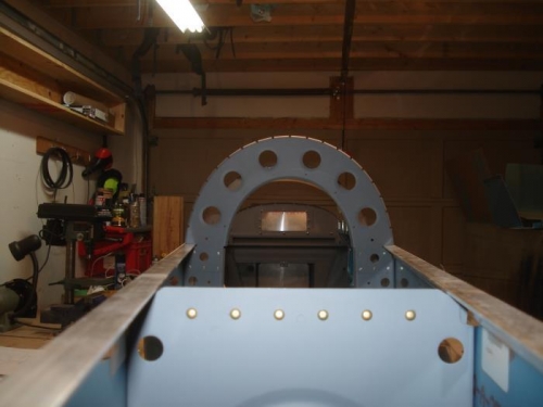 Upper longeron sitting in place.