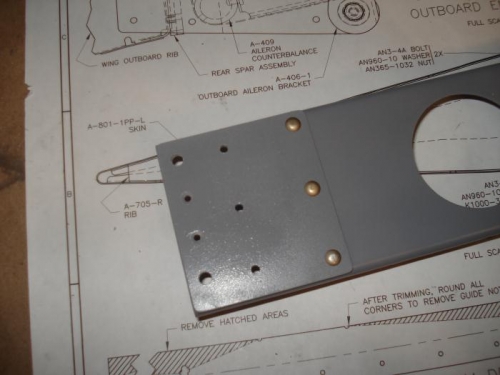 Aileron reinforcement bracket riveted