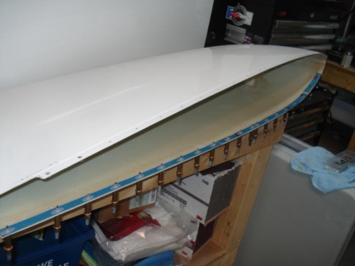 Nutplates drilled out and clecoed.