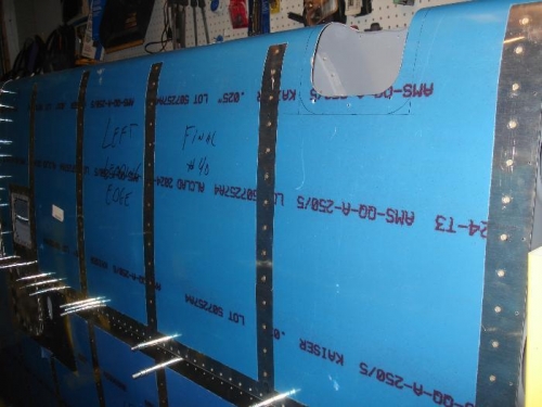 Bottom of left leading edge