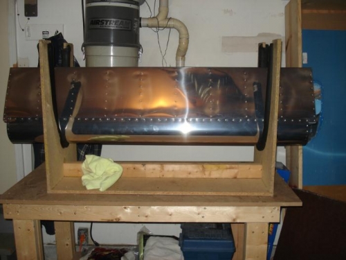 Leading edge riveted in place