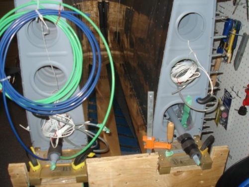 Wire runs through the conduit.