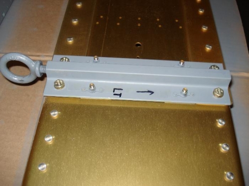 Ties downs assembled and ring is tapped.