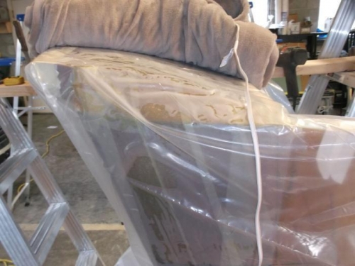 Layup Complete wrapped in Plastic