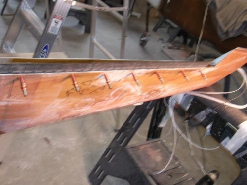 Right Rudder Hinge Cleco'ed in Place