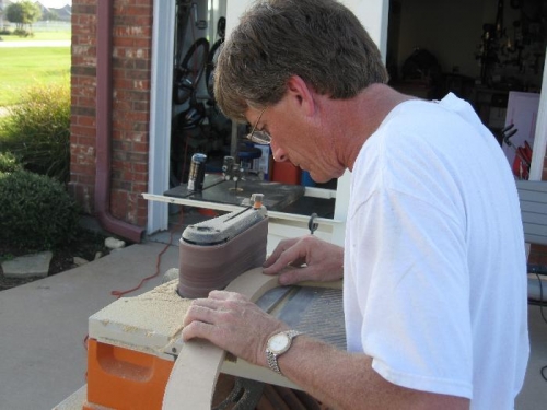 Sanding to the line prior to routing the radius