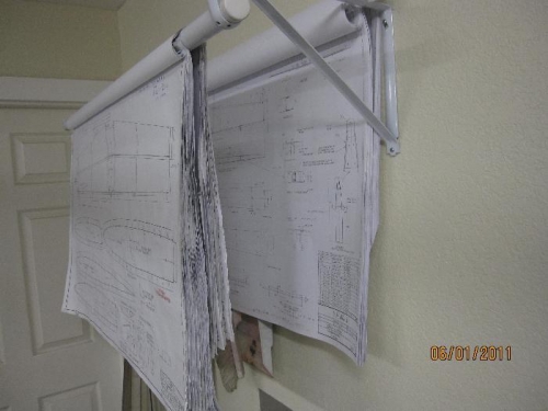 New set of Mustang 2 plans hanging behind the Nexus plans