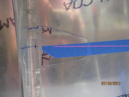 The laser line is the spar neutral line at zero degrees incidence. Tape is longeron location.