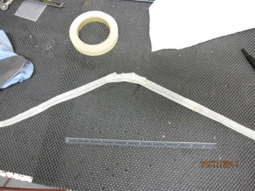 Flat pattern of tape shows that there is not much curvature except at very tip.  Plans look correct.