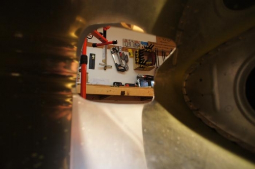 Looking out, right wing, landing light