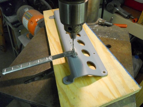 Nut plate jig in use