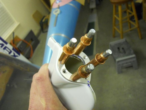 Adaptor ring match drilled to rudder bottom