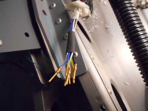 Pins crimped onto servo wires