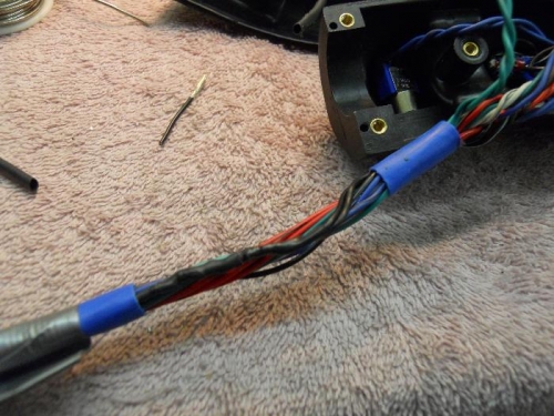 Soldered common ground wires to single ground wire