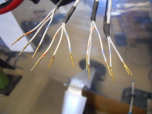 12 Hi Density pins crimped on mic/phone wires