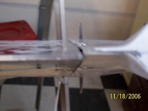 Trailing edge of rudder that was fixed with a little torque