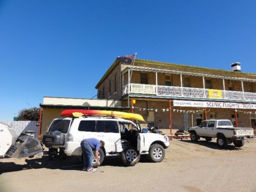 First Flat tyre outside the Maree Pub (that was lucky)