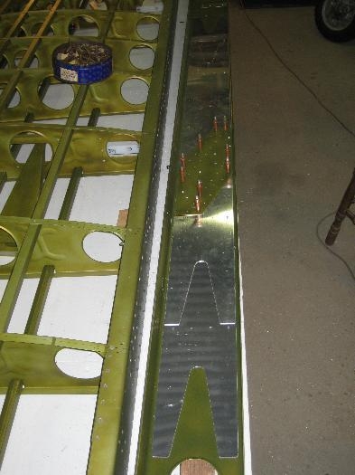 Re-inforcing plates inside the front spar.