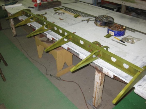 Aileron frame held in clekos