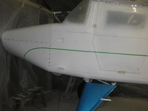 The start of the masking for pin stripes.